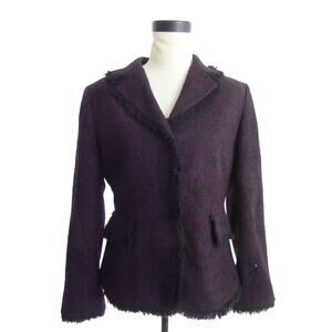Tahari  tweed jacket dark purple size 10P